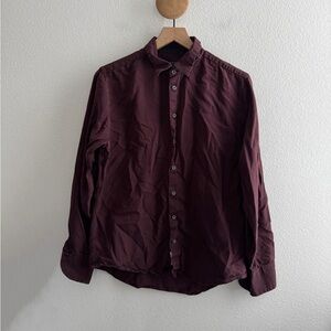 rag & bone Maroon Button Down Shirt Neck Size 16.5